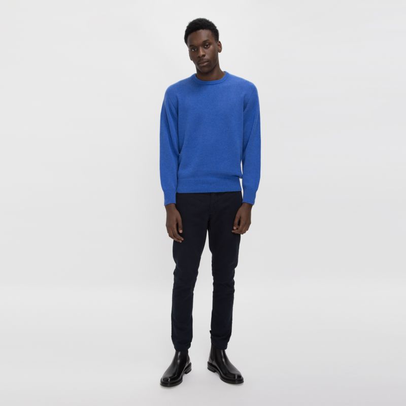 Pure Cashmere Crewneck Sweater - Blue Melange image