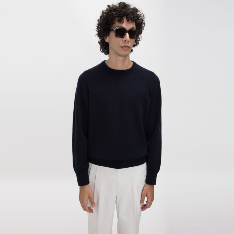 Pure Cashmere Crewneck Sweater - Navy image