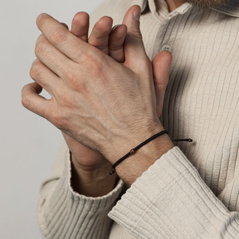 Pure Copper Rounded Men’S Brown Bracelet - Brown image