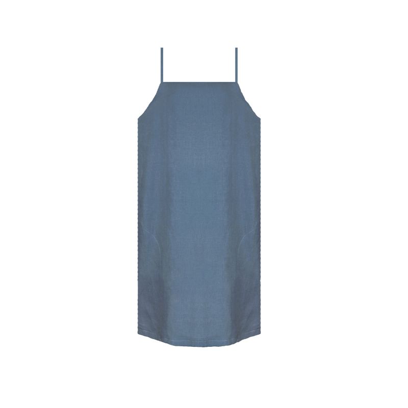 Pure Linen Marbella Dress In Blue image