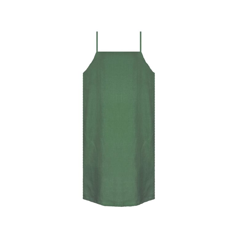 Pure Linen Marbella Dress In Green image