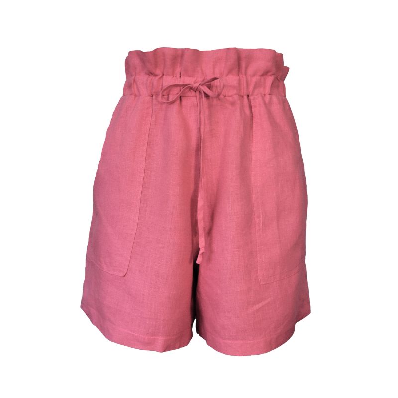 Pure Linen Palma Shorts In Peony Pink image