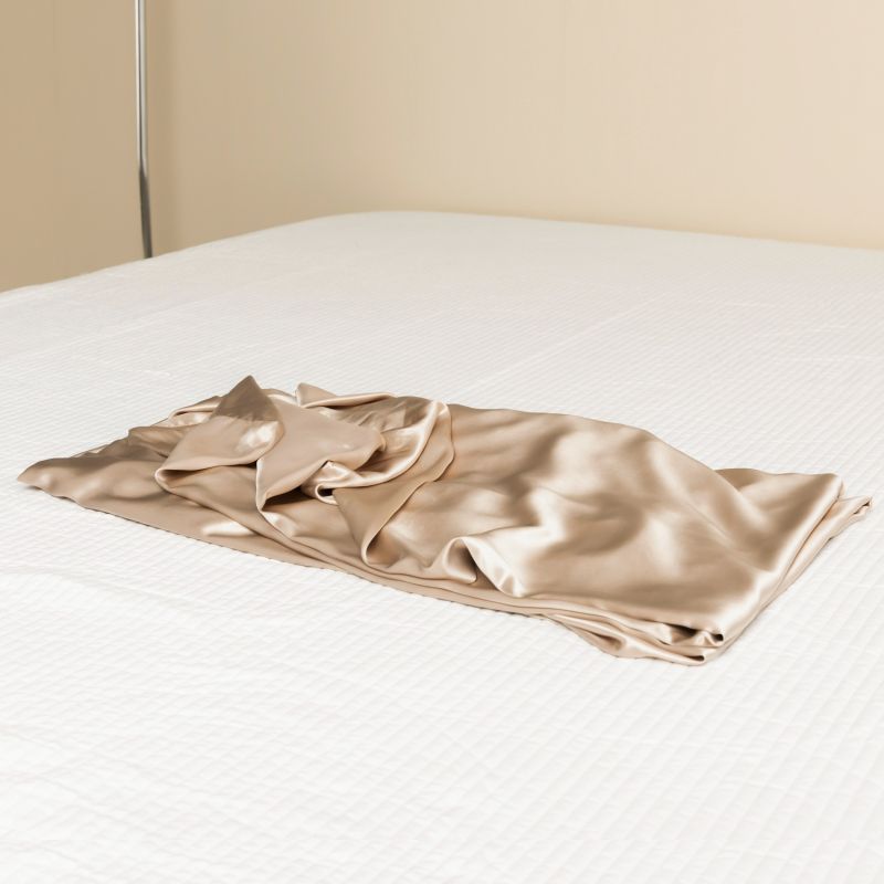 Pure Mulberry Silk Seamless Fitted Sheet - King - Beige image