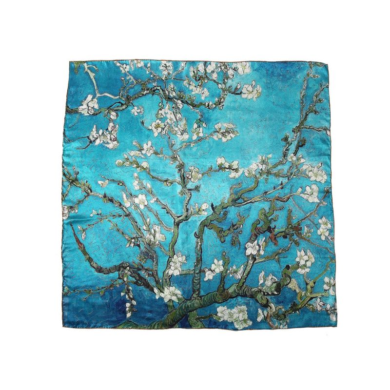 Pure Silk Scarf Painting Almond Blossom Van Gogh Small image