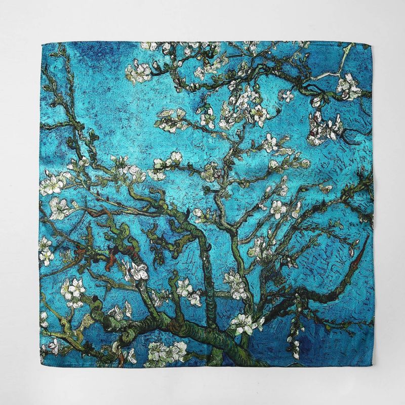 Pure Silk Scarf Painting Almond Blossom Van Gogh Small image