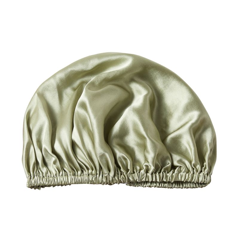 Pure Silk Sleeping Bonnet - Set Of Two - Sage Green image