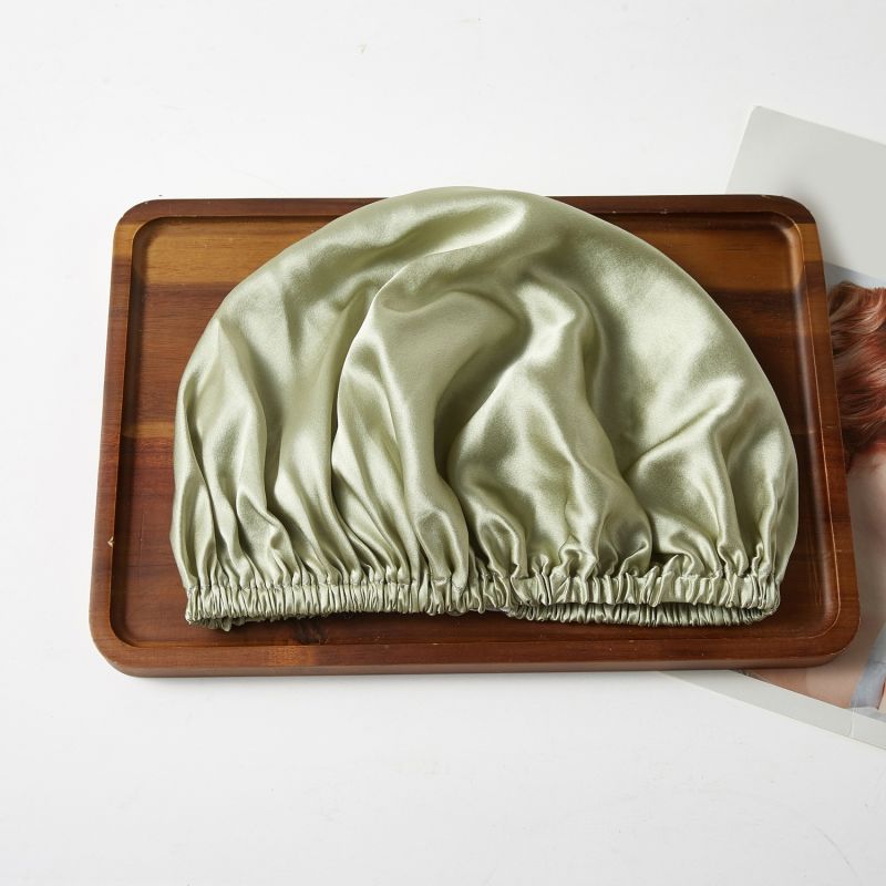 Pure Silk Sleeping Bonnet - Set Of Two - Sage Green image