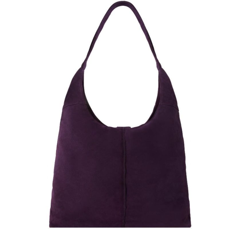 Purple Large Soft Suede Hobo Shoulder Bag Bxxan Brix+Bailey Wolf