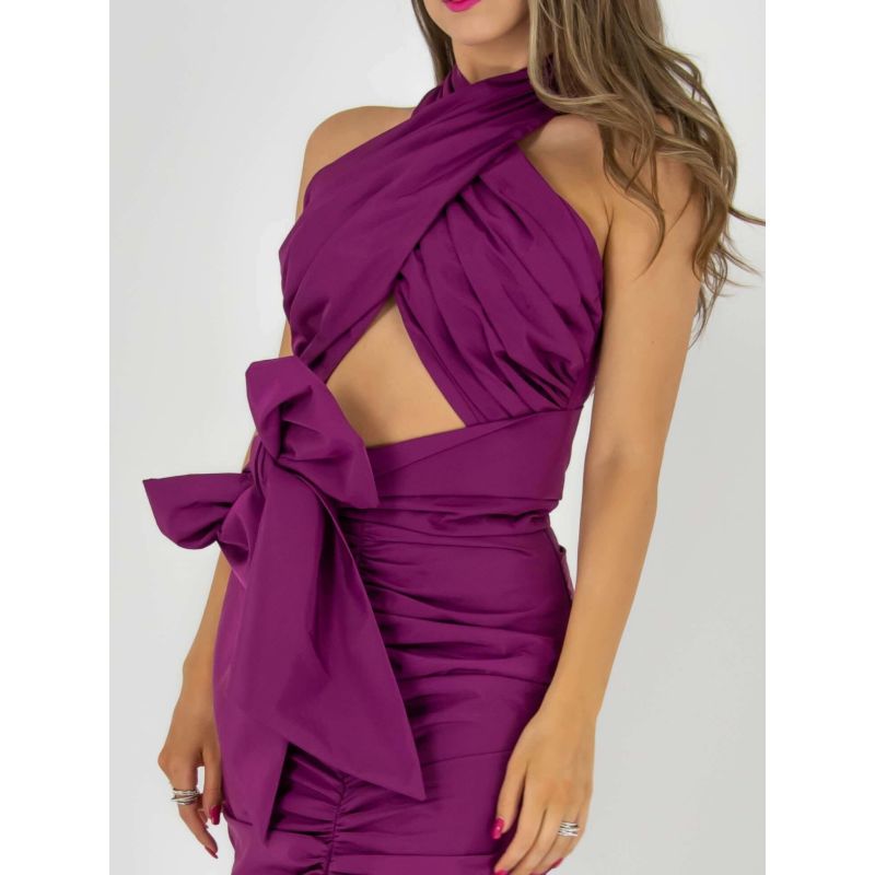 Purple Rain Halter Sleeveless Crop Top image