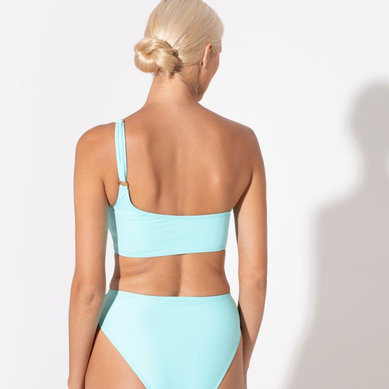 Annie One Shoulder Bandeau Top Aqua image