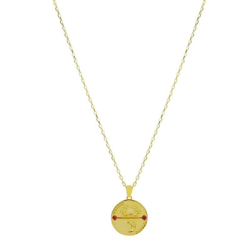 Cancer Zodiac Necklace - Gold image