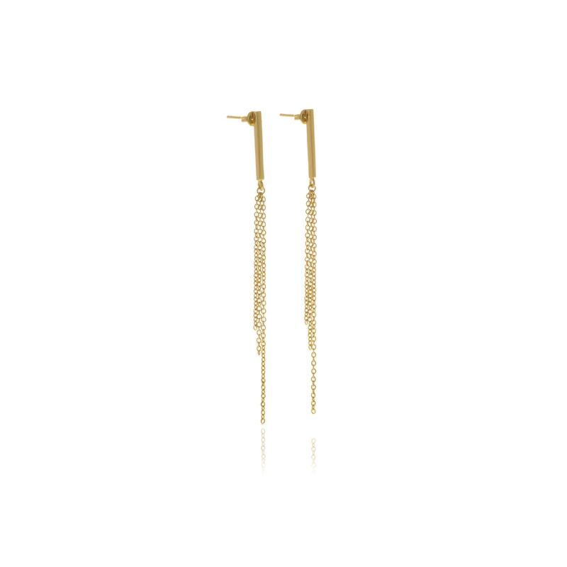 Gold Reverie Chain Bar Earrings image