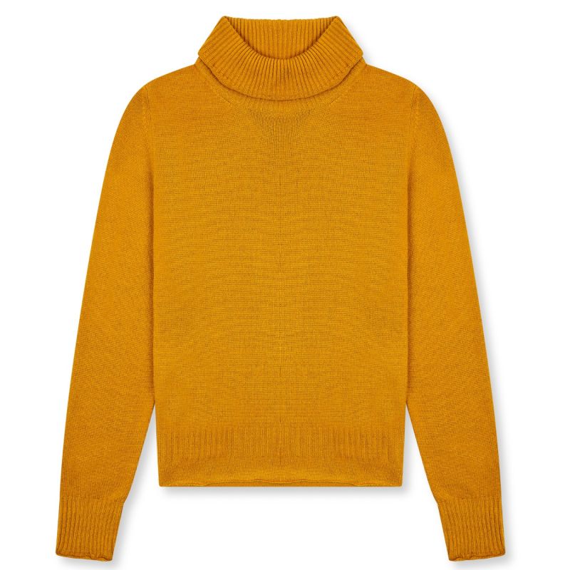 Women's Roll Neck Jumper - Mustard image