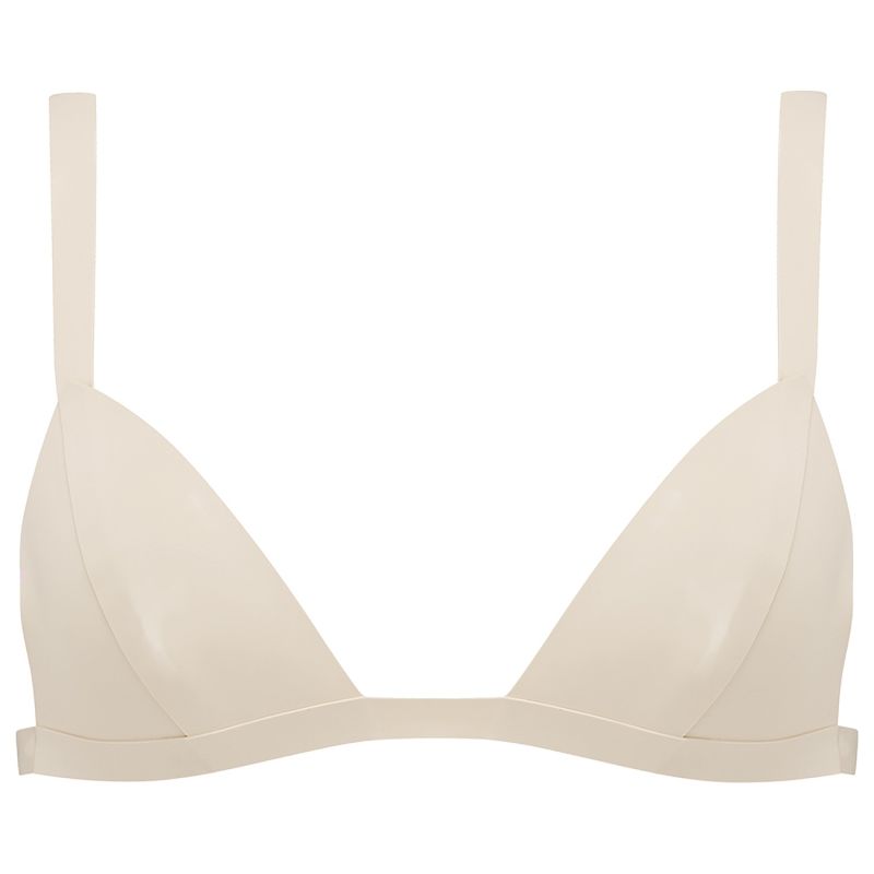 Latex Triangle Bra - White image