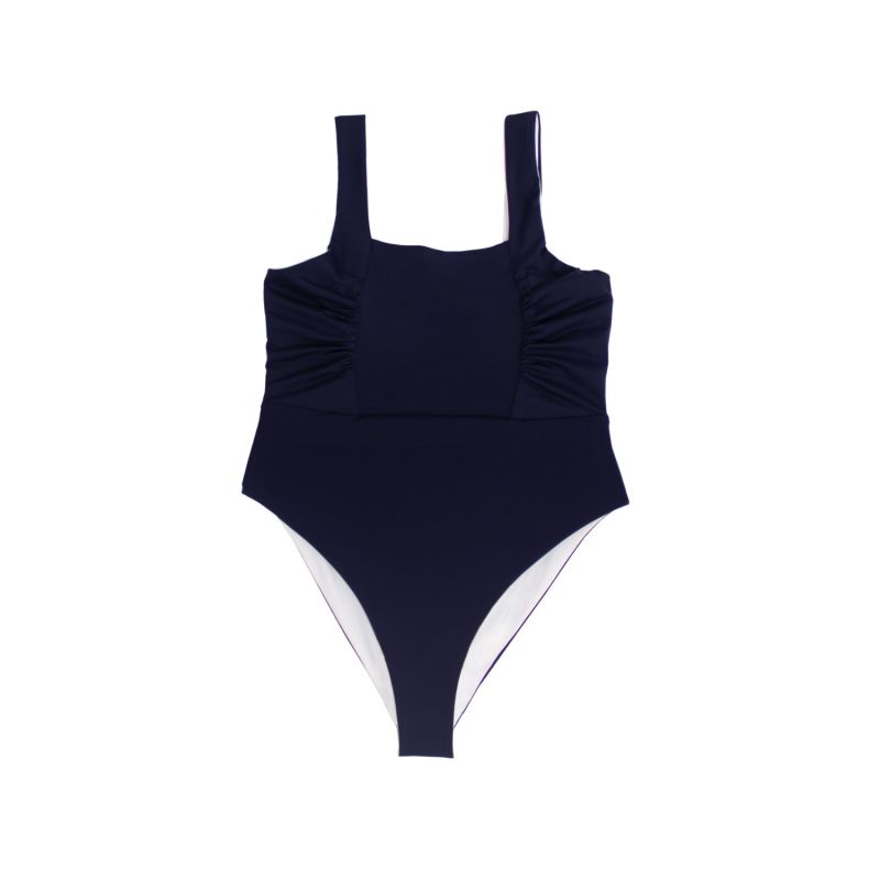 Saint Tropez Ruffled One-Piece Swimsuit In Dark Blue Pebble image