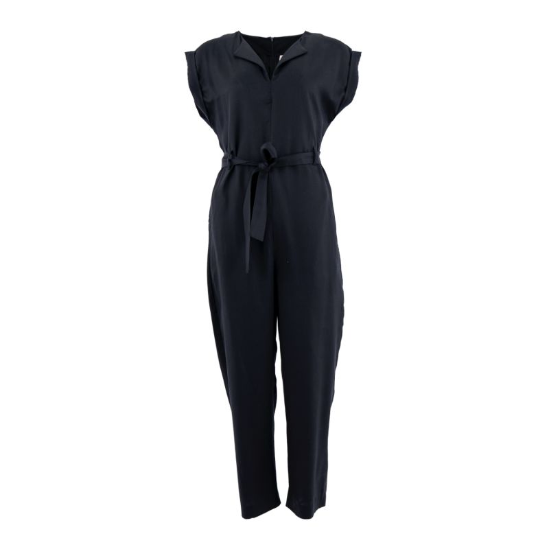 Dakar Tencel Straight Leg Jumpsuit In Licorice Black image