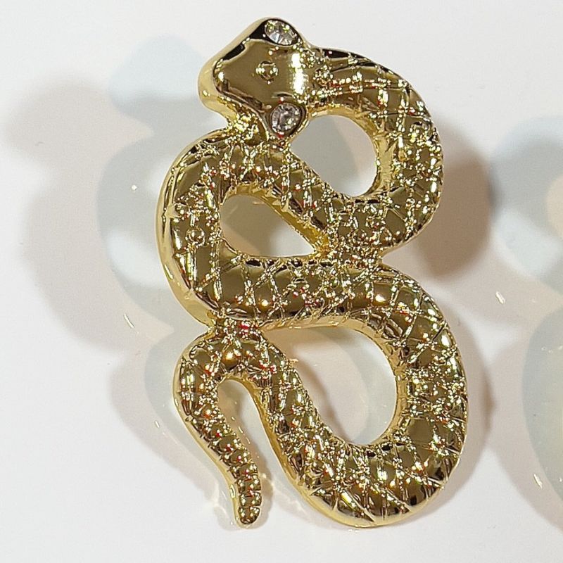 Python Earrings In Yellow Gold | Jagged Halo Jewelry | Wolf & Badger