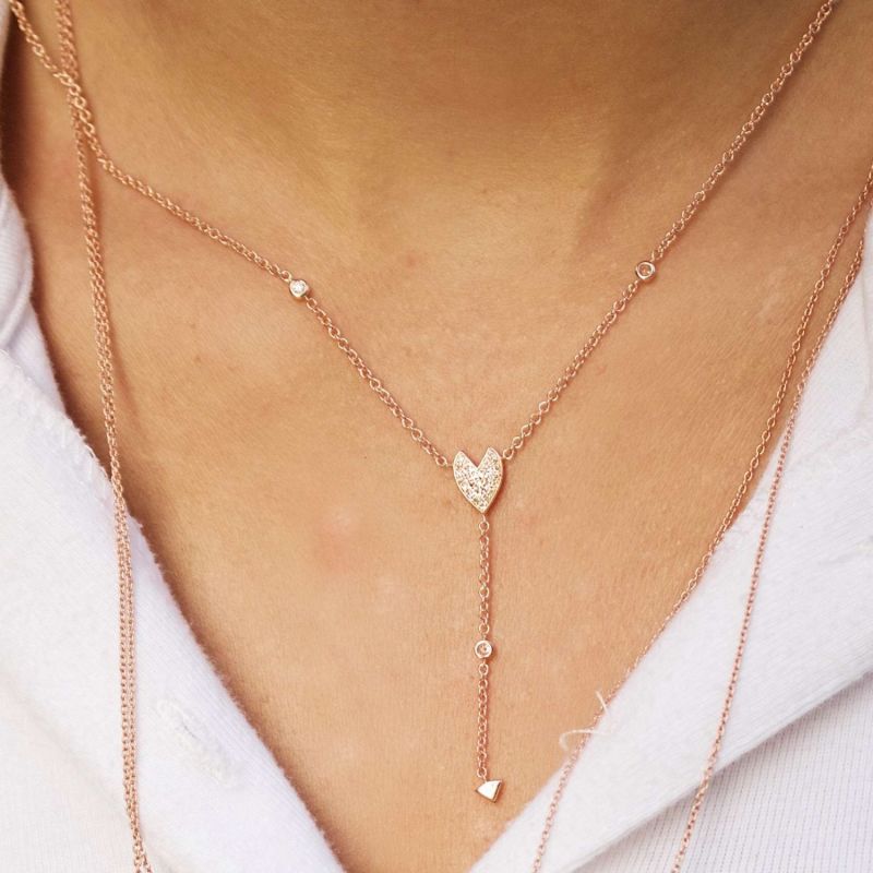 Raindrop Drip Necklace In 14 Kt Rose Gold Vermeil On Sterling Silver image