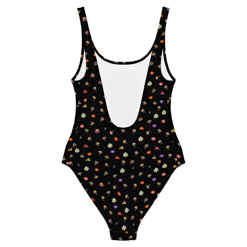 Ditsy Floral Print One Piece Swimsuit Kikina Designs Wolf Badger