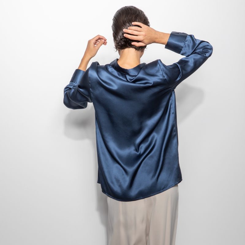 The Silk Shirt In Midnight Blue image