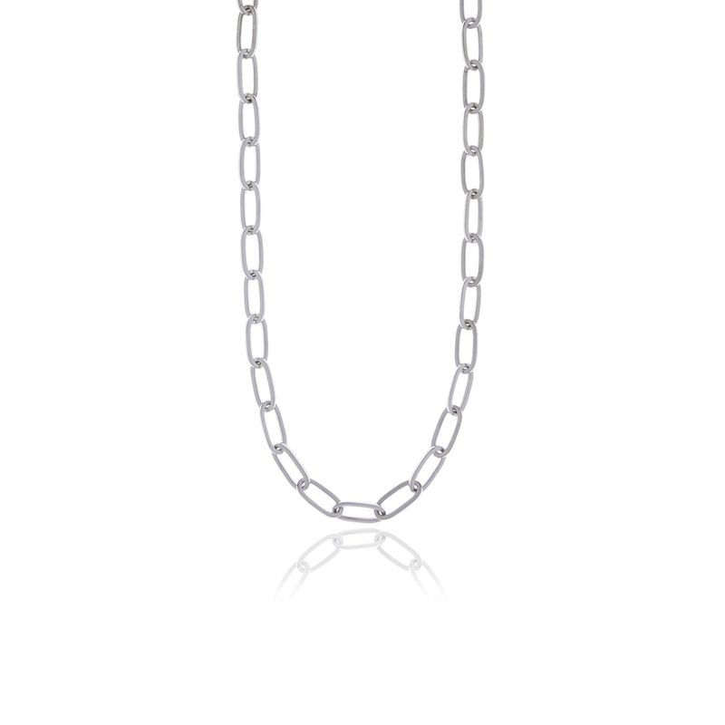 Three In One Long Silver Chain Necklace image