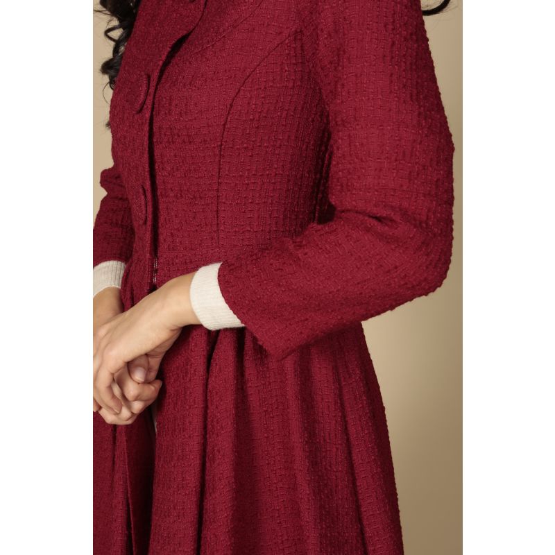 'Lady' Italian Wool Swing Dress Coat In Rosso image