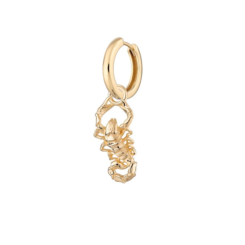 Gold Scorpion Huggie Hoop Single Earring image