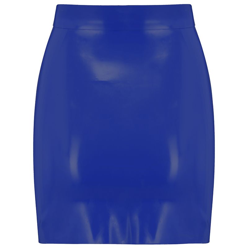 Latex Mini Skirt - Blue image