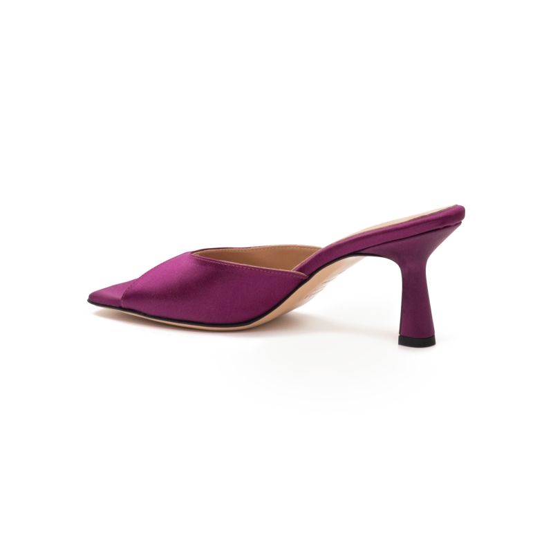 Leva Mules In Purple Satin image