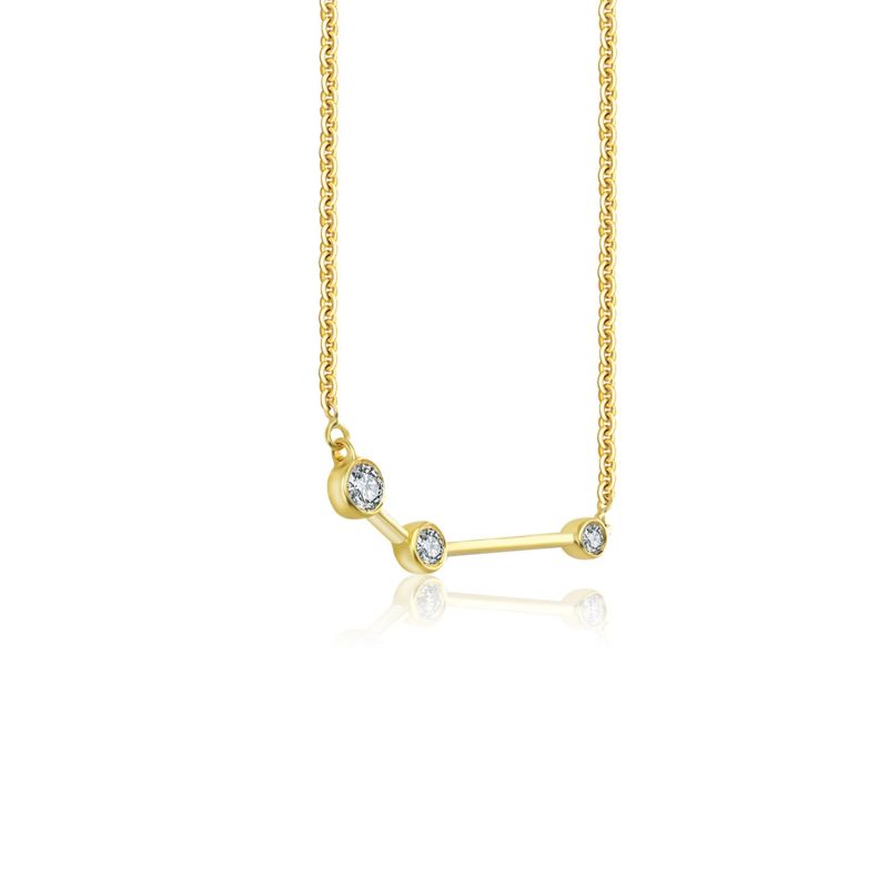 Aries Zodiac Constellation Necklace 18K Yellow Gold & Diamond image