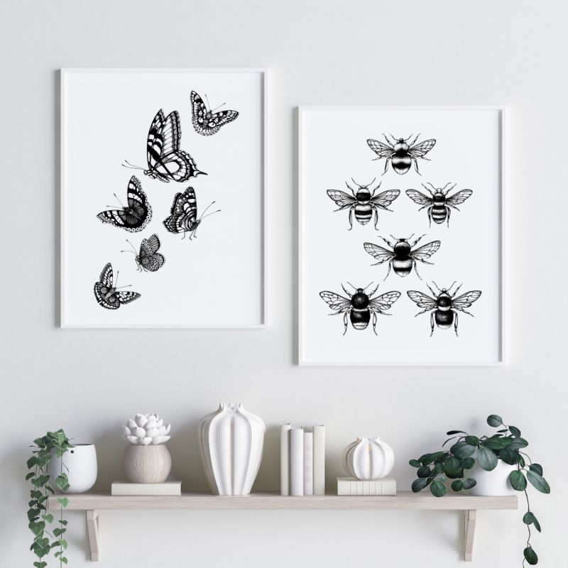 'British Bees' - Fine Art Print A5 image