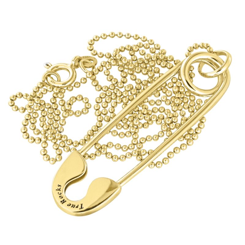 Mini Safety Pin Pendant 18Kt Gold-Plated image