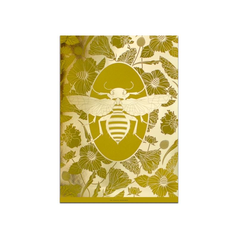 Elemental Bee - A3 Gold Art Print image