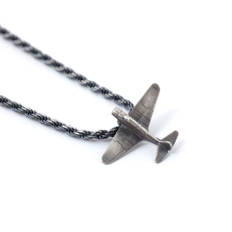 Aviation Necklace Silver Airplane with engines