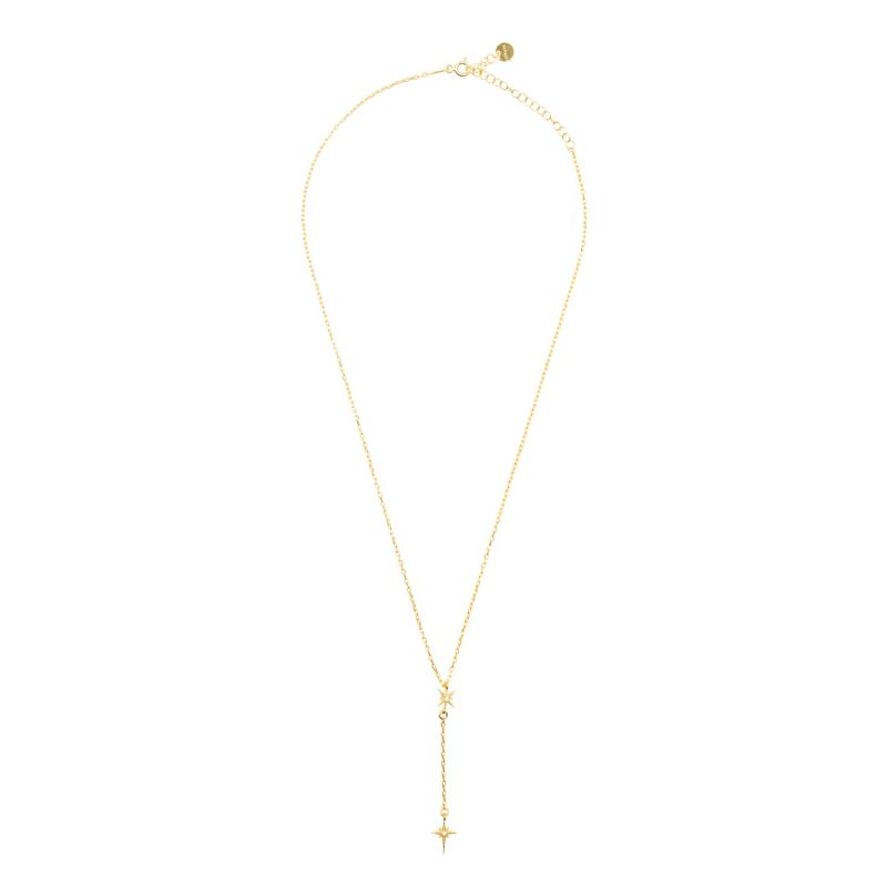 North Star Burst Mini Drop Necklace Gold image