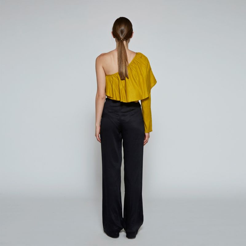 The Ziba One-Shoulder Blouse In Yellow image