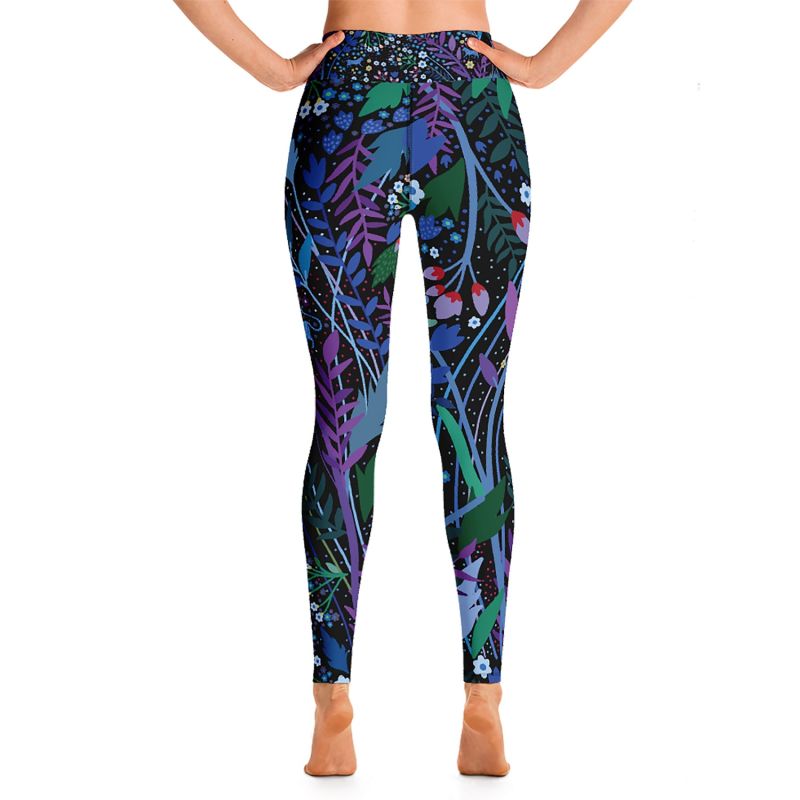 High Waist Yoga Leggings In Night Garden image