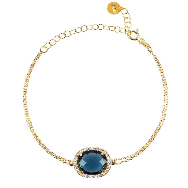 Beatrice Oval Gemstone Bracelet Gold Sapphire Hydro image