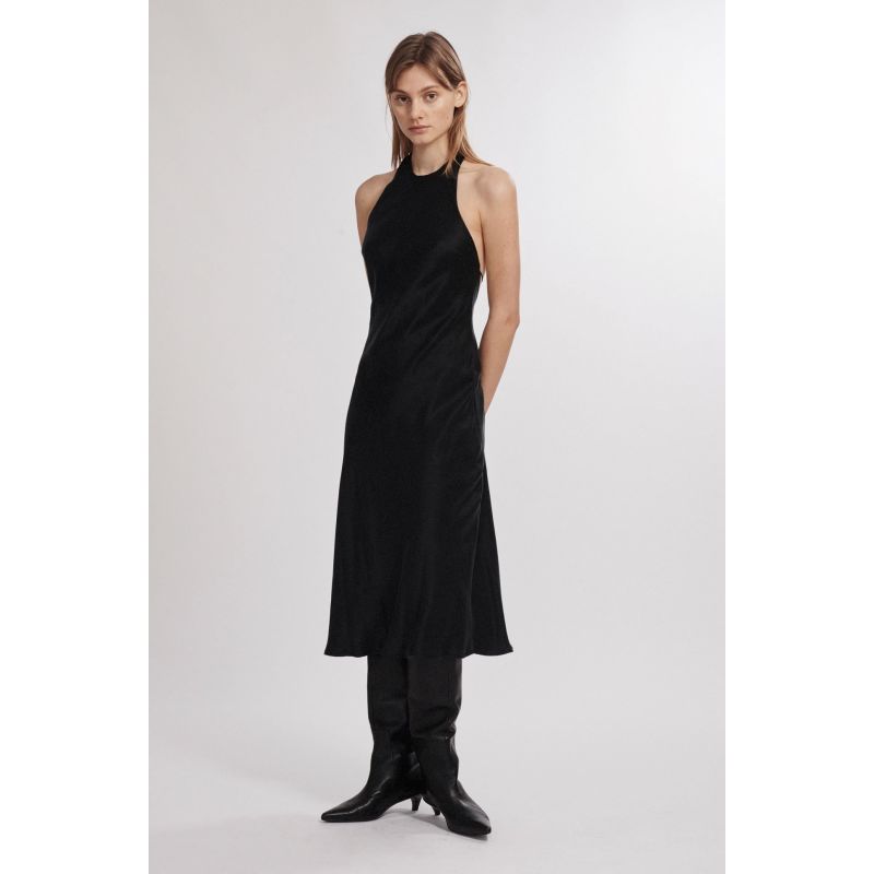 HALTER DRESS BLACK – Silk Laundry /