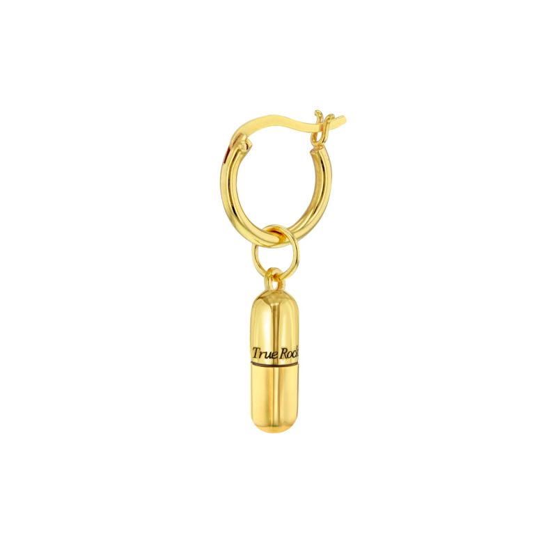 2 Tone Gun Metal & 18Kt Gold-Plated Small Pill Pendant image