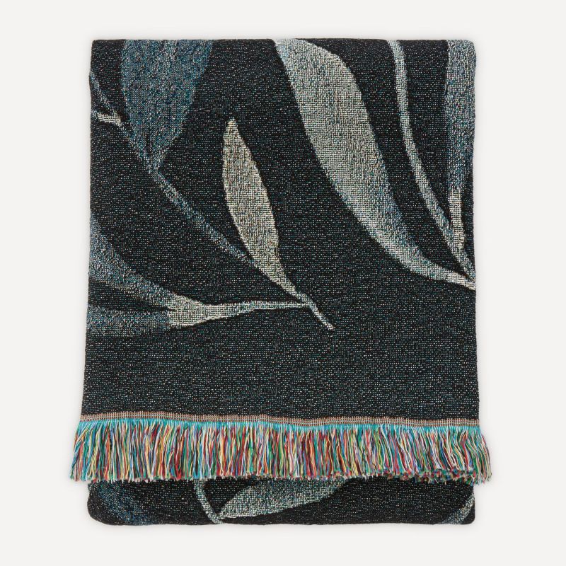 Bloom Dark Mint Green Recycled Cotton Woven Throw image