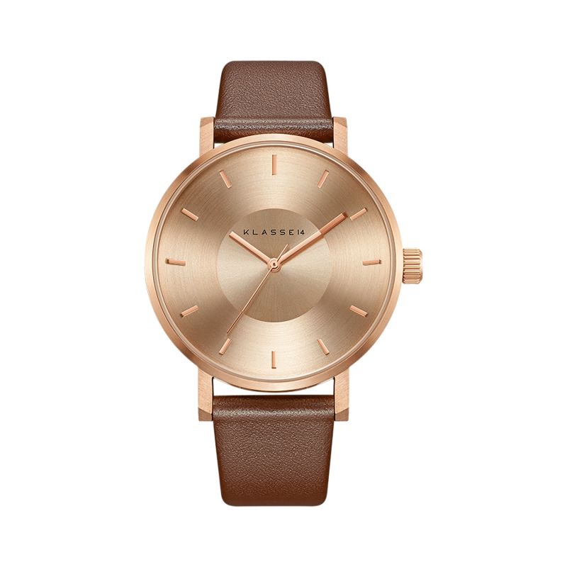 Volare Rose Gold Brown Leather 42Mm image