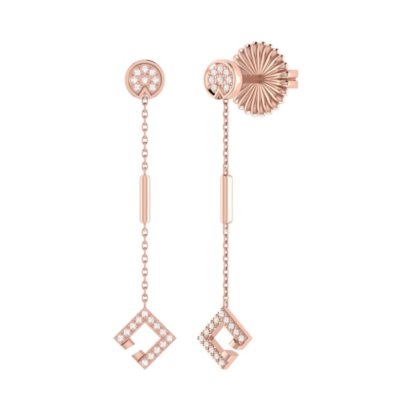 Straight Lace Street Earrings In 14 Kt Rose Gold Vermeil On Sterling Silver image