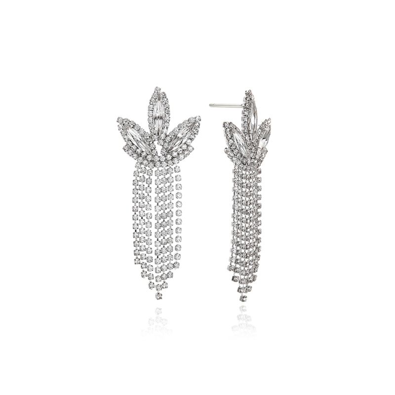 Serenity Cubic Earrings In White Gold image