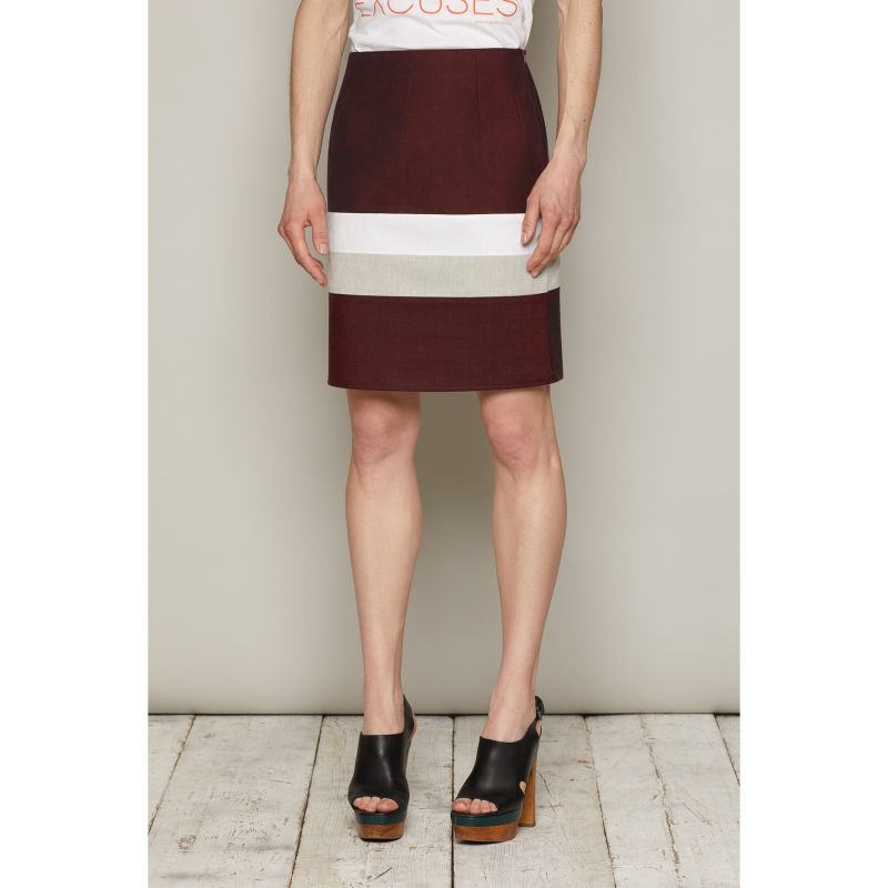 Pencil Skirt Togo Burgundy Organic Cotton image