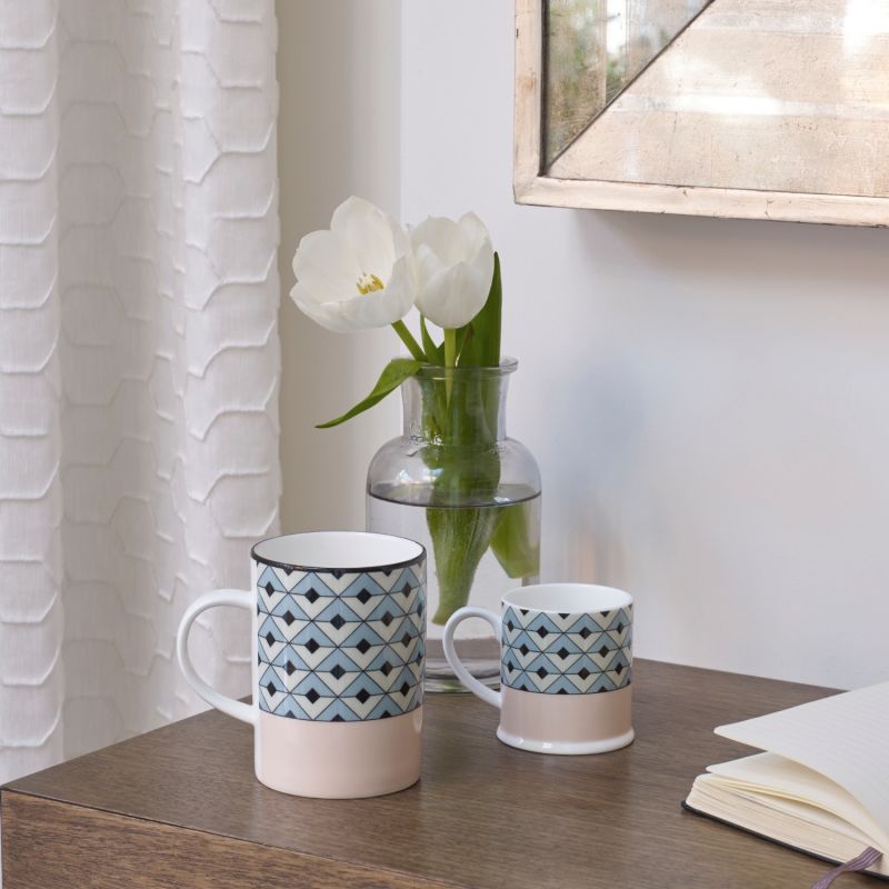 Tile Blush & Duck Egg Mug image