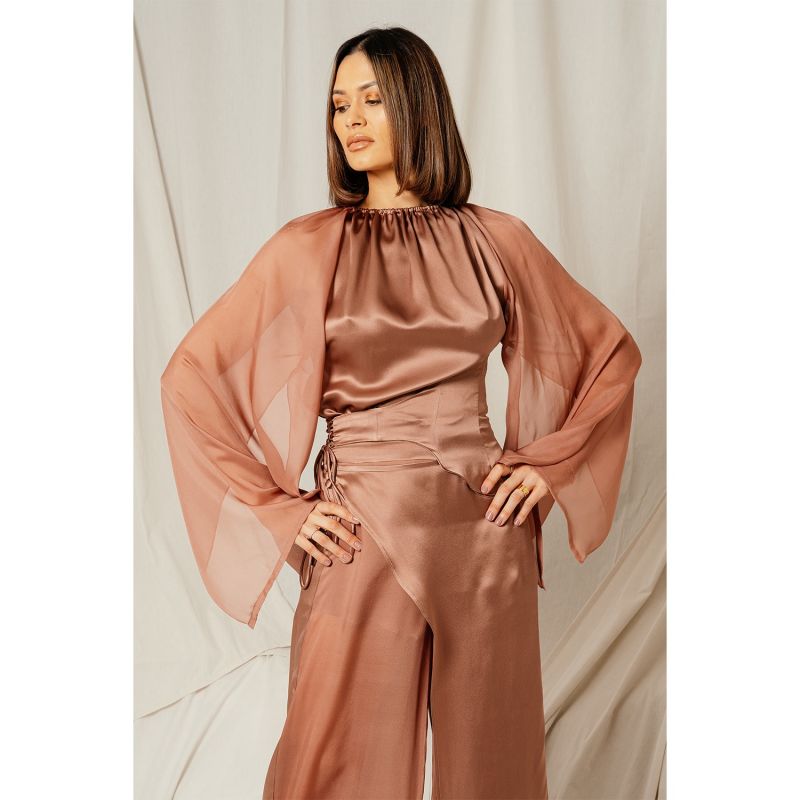 Cape Sleeve Halter Copper image