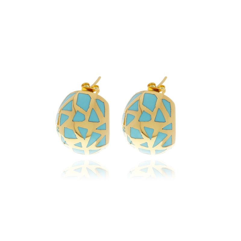 Turquoise Les Racines Ceramic Earrings image