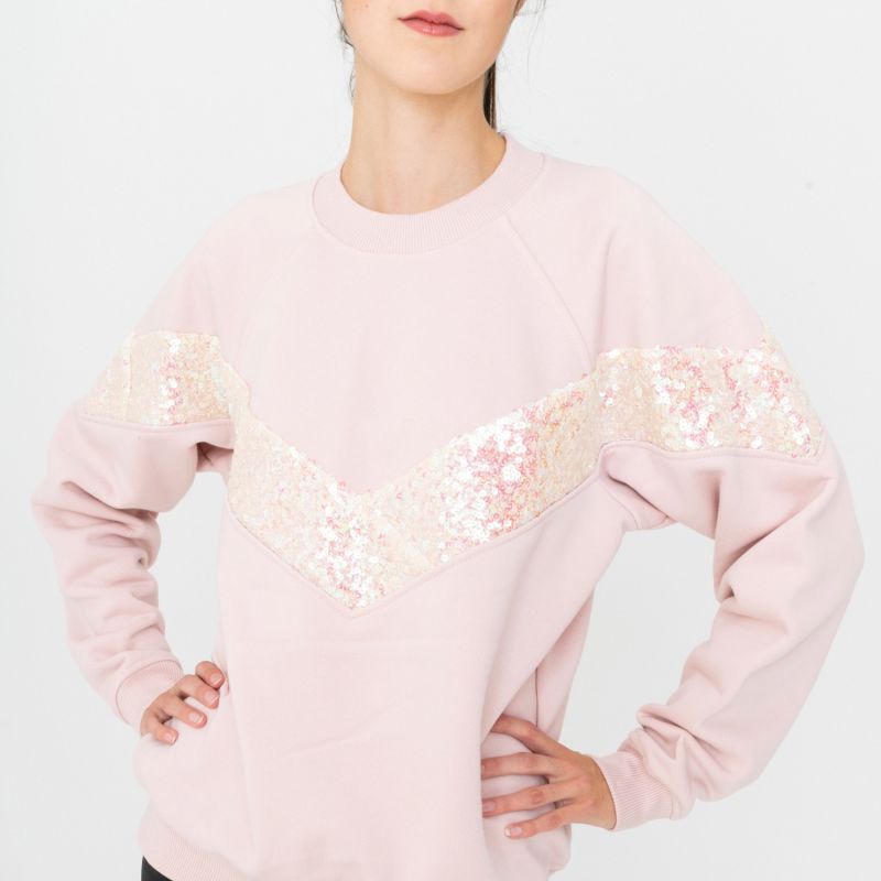 Elegant Pink Sweatshirt With Sequins image