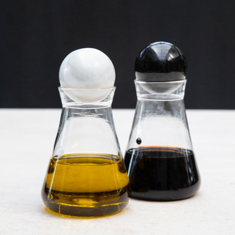 Oil and Vinegar Containers with Marble and Lava Stone Lid image